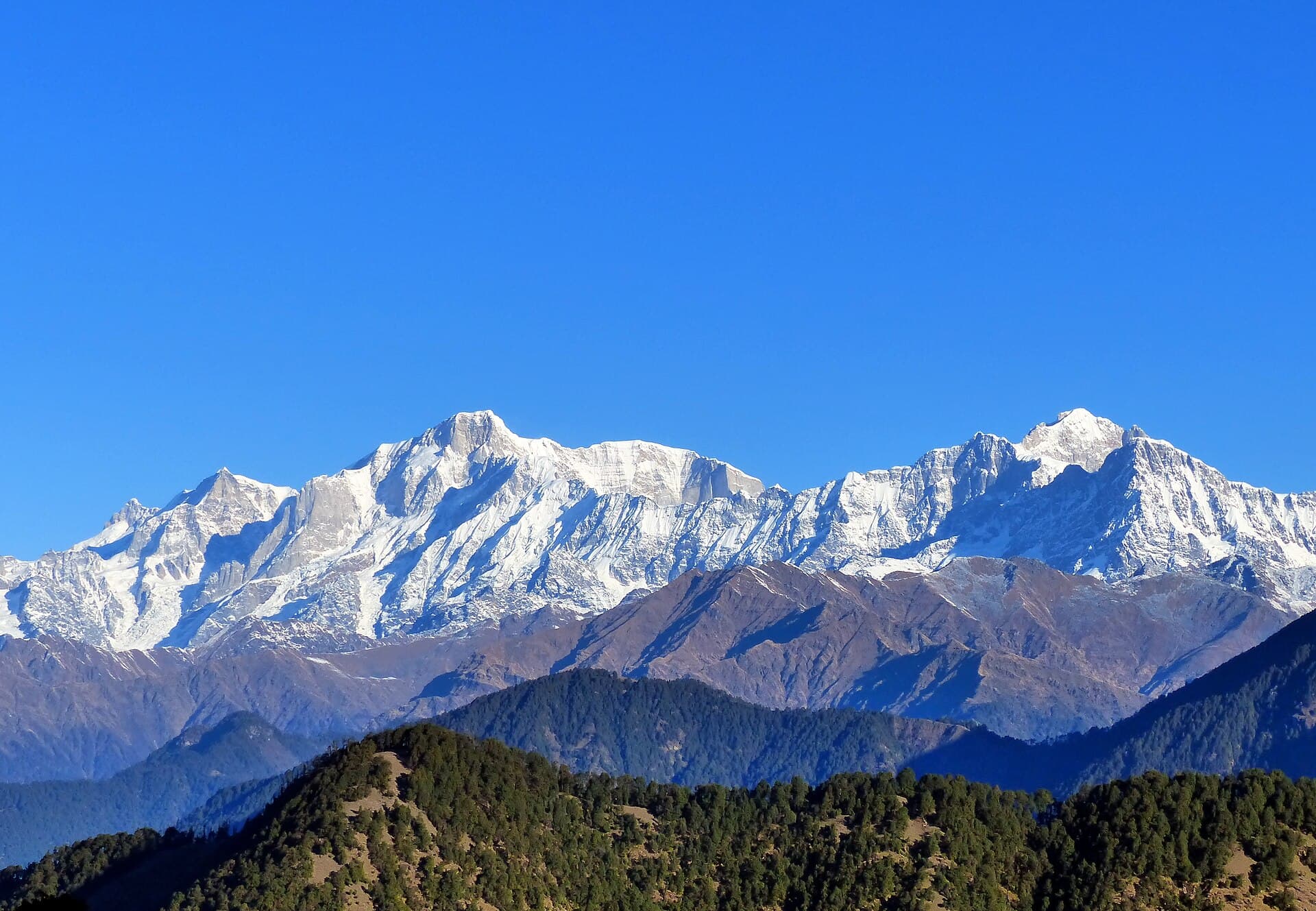 Kedarnath peak and Kedar Dome — snow-covered Himalayas, Uttarakhand