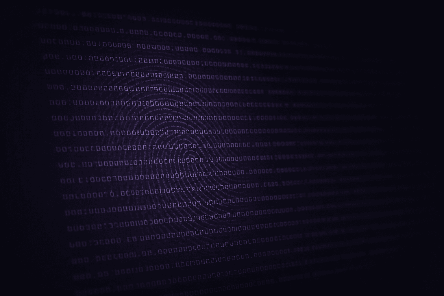 Faint glowing text with a subtle invisible fingerprint pattern — digital provenance woven into AI-generated content